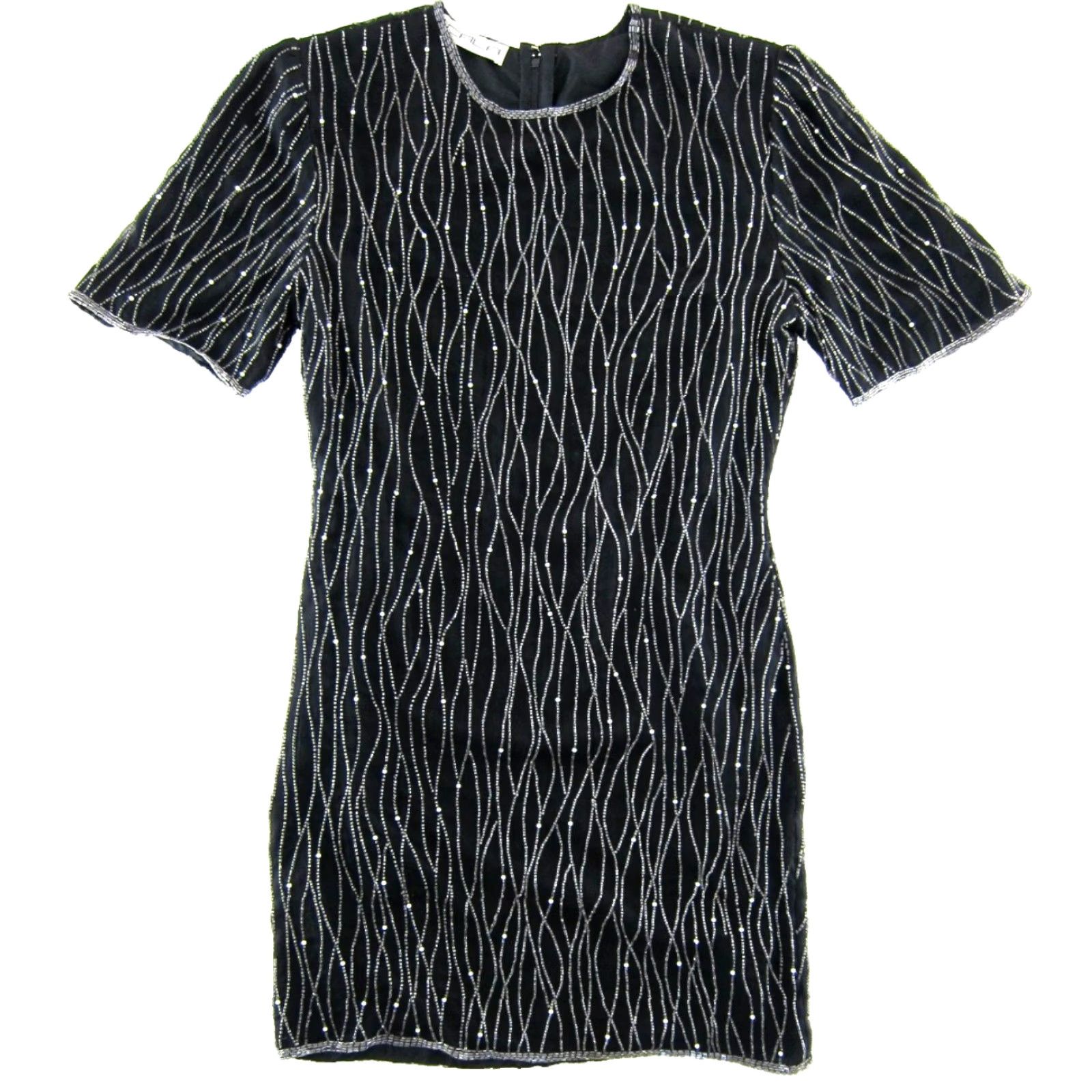 Vintage VINTAGE Scala Dress Size 10 Black Silver Sequins Beads Pearl Formal Party Size L / US 10 / IT 46 - 2 Thumbnail