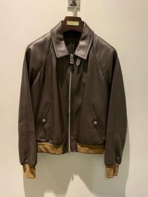 image of Tom Ford O1W1Db10224 Leather Jacket In Brown, Men's (Size XL)