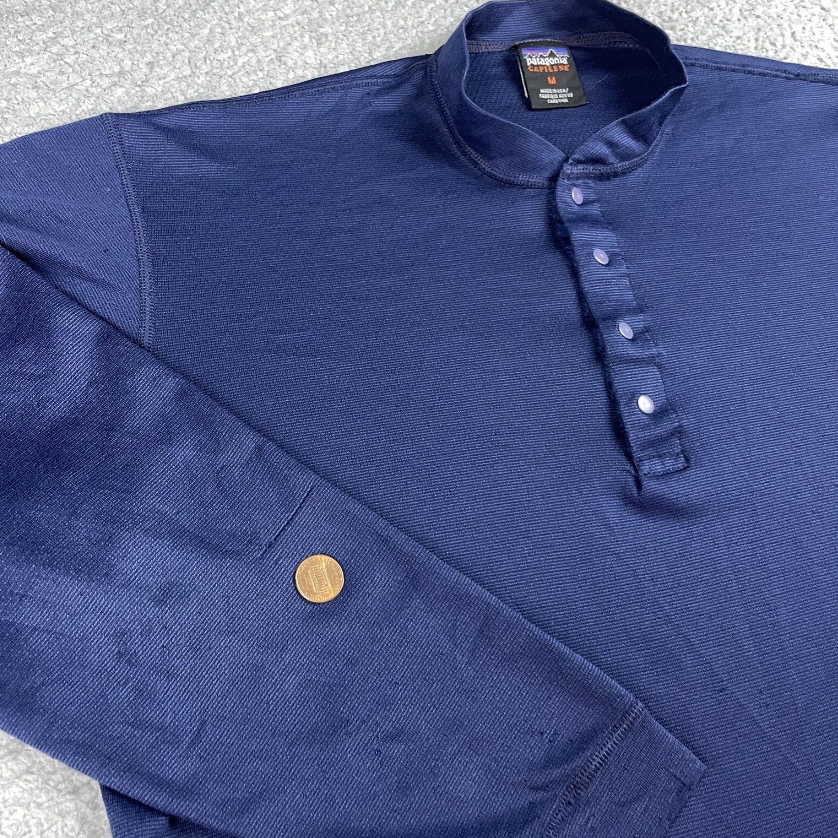 Patagonia Patagonia Capilene TShirt Mens Adult Medium Blue Long Sleeve Shirt Pullover Crew Neck Breathable Quick Dry 100% Polyester Capilene Base Layer Size US M / EU 48-50 / 2 - 6 Thumbnail
