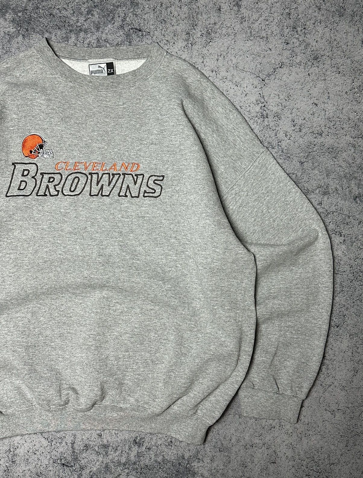NFL × Puma × Vintage Vintage Puma Cleveland Browns NFL Baggy Sweatshirt Size US XXL / EU 58 / 5 - 3 Thumbnail