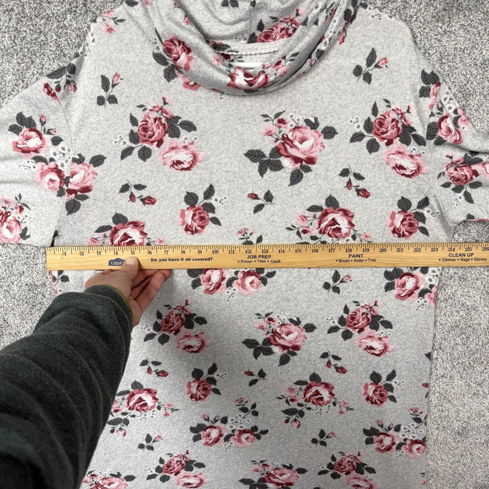 Vintage Carole Hochman Sleepshirt Womens L Gray Pink Floral Cowl Neck Cottagecore Chic Size L / US 10 / IT 46 - 3 Thumbnail