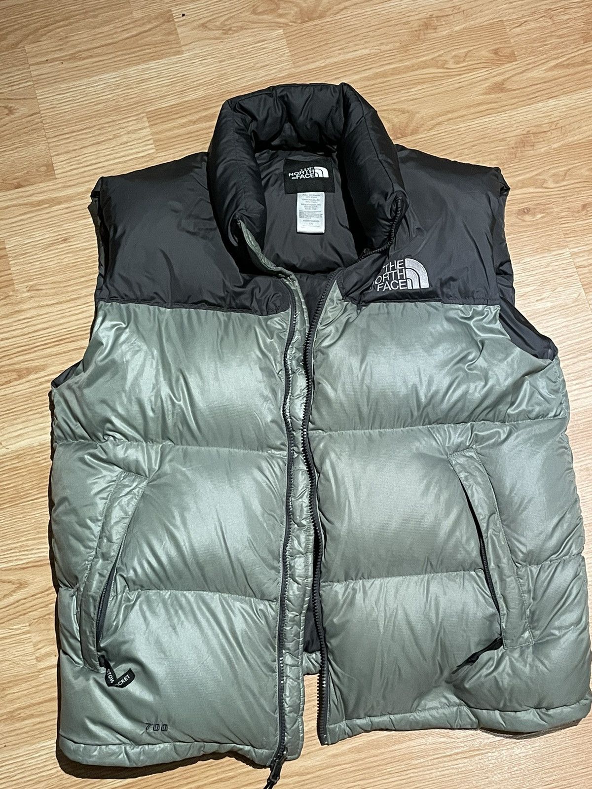 The North Face Grey/Green TNF Nuptse 700 Vest Size US L / EU 52-54 / 3 - 1 Thumbnail