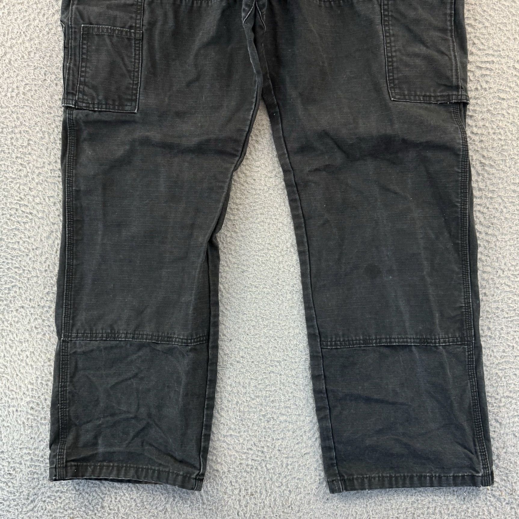 Wrangler VINTAGE Wrangler Pants Men 36 Black Ripstop Canvas Double Knee Cargo Carpenter Pants 36 Black 90s Mens Size US 36 / EU 52 - 2 Thumbnail