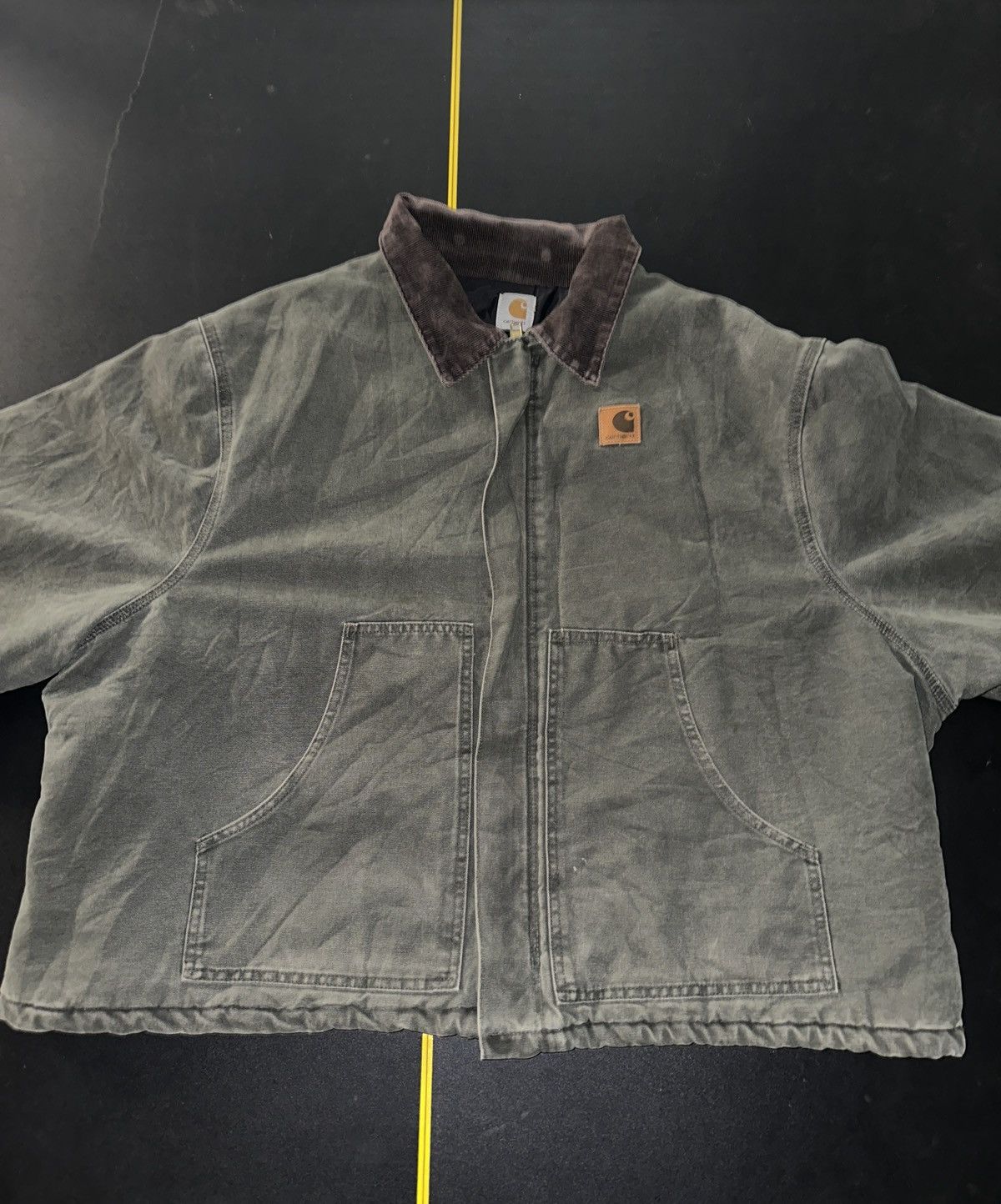 image of Detroit Style Carhartt Jacket in Gray/Green, Men's (Size XL)