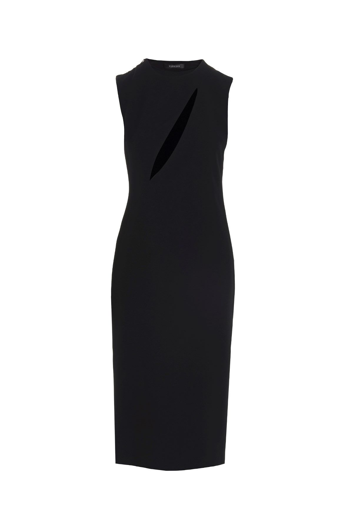 image of Versace Cut Out Midi Dress in Black, Women's (Size Medium)