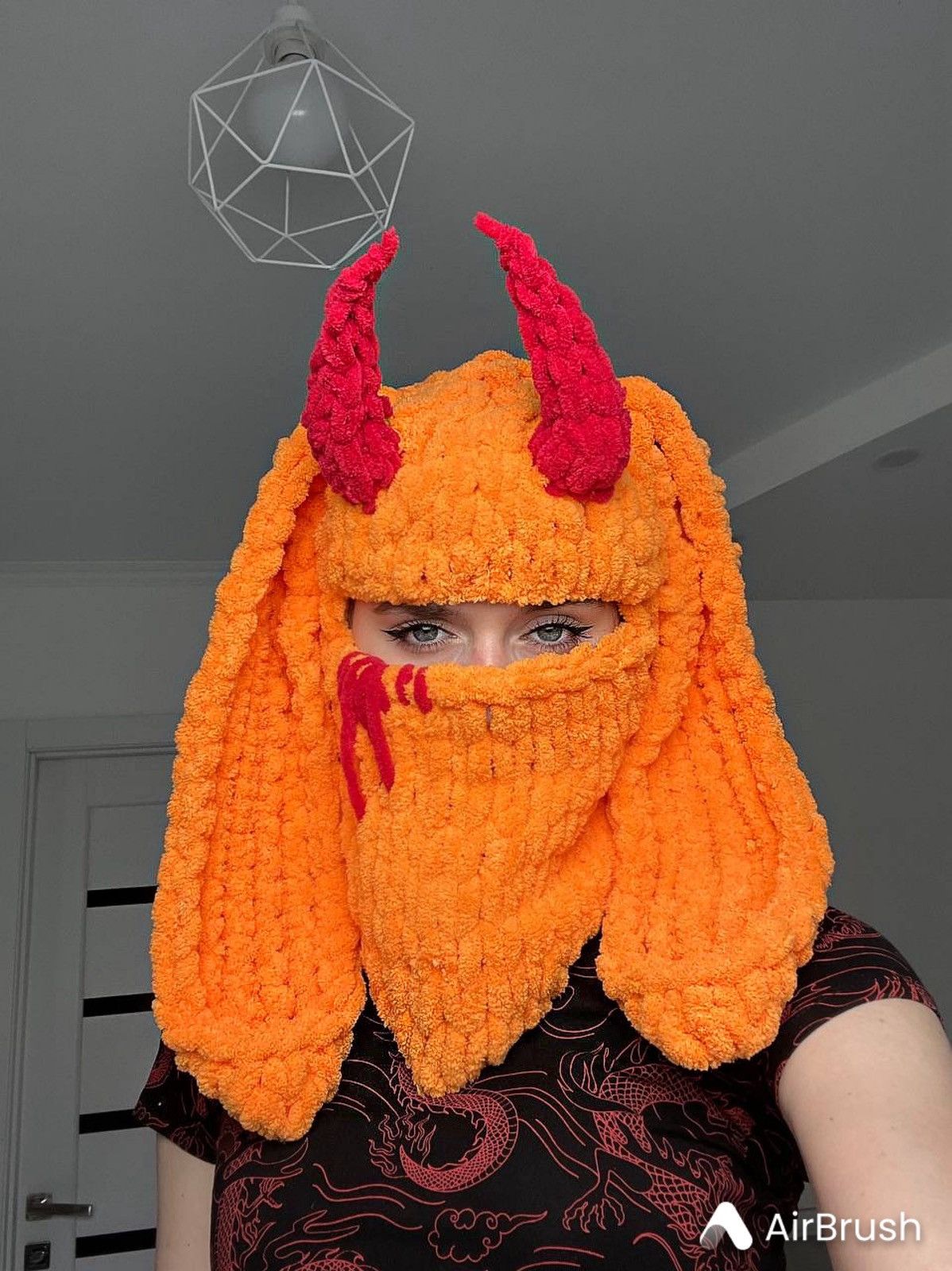 Handmade × Japanese Brand Handmade knitted devil ski mask / balaclava Unisex Size ONE SIZE - 2 Thumbnail