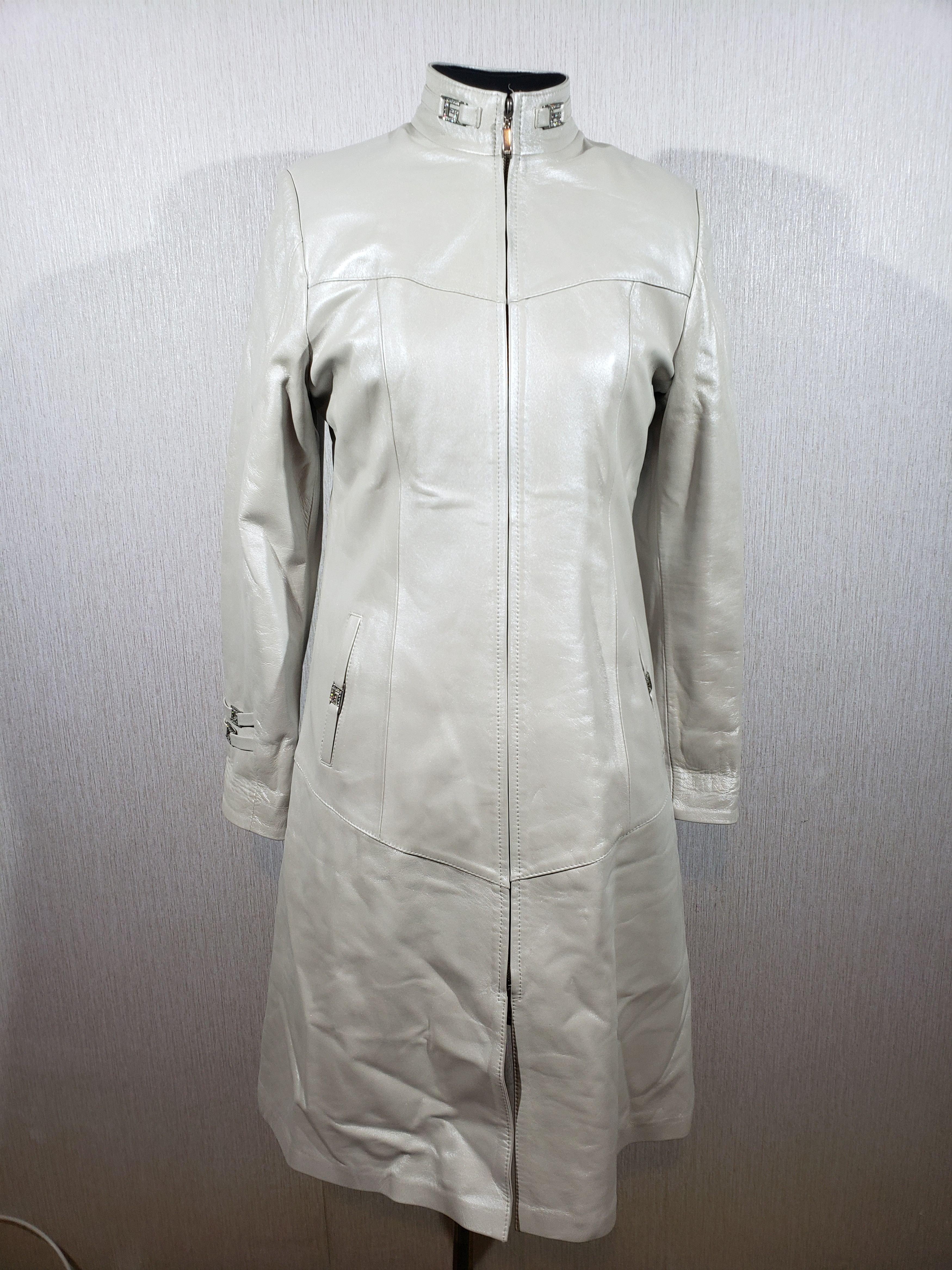 Other Cool women's gray leather jacket. Size L / US 10 / IT 46 - 1 Thumbnail
