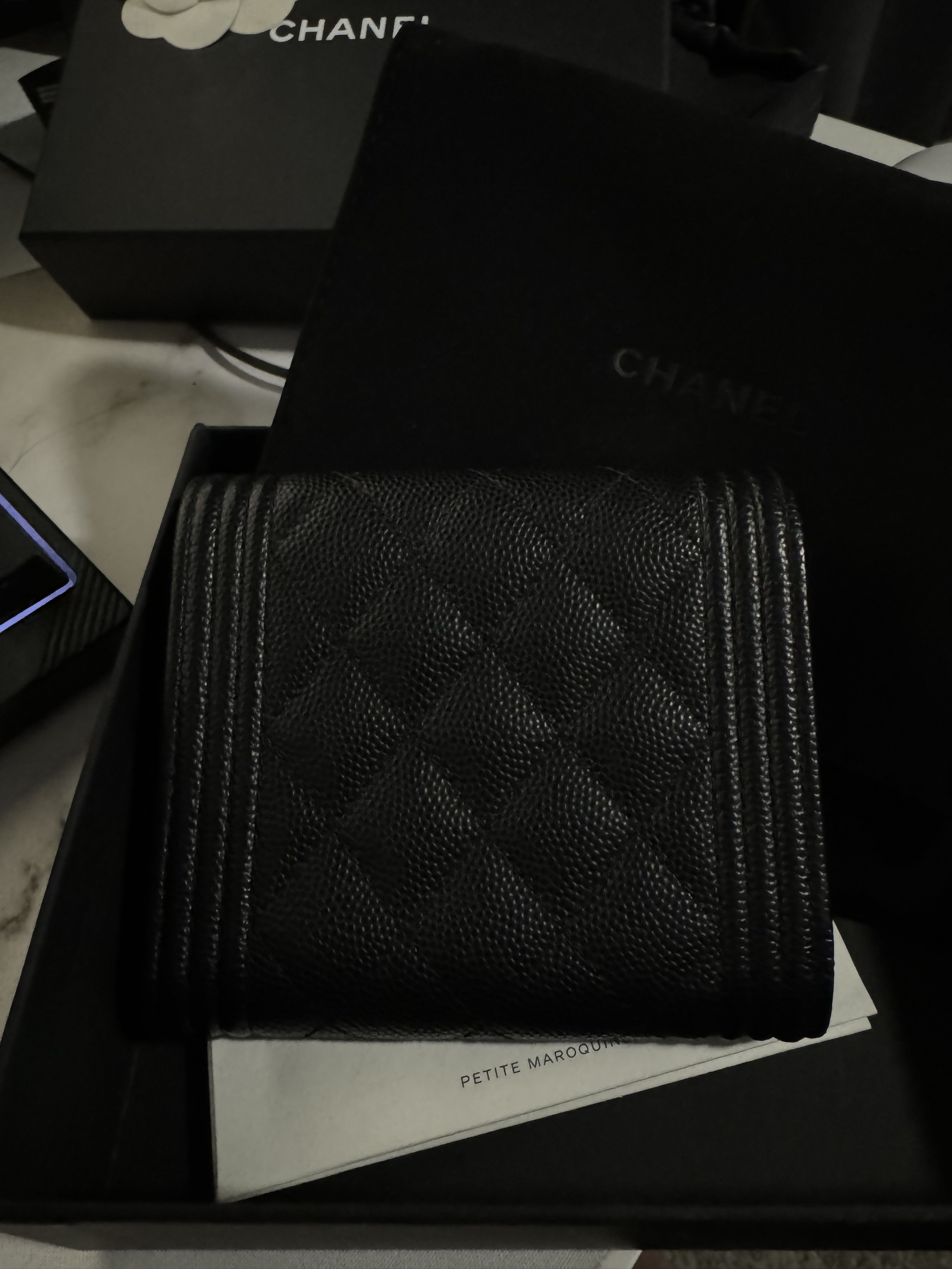 Chanel Chanel Caviar Le Boy Trifold Wallet Leather Short Wallet Size ONE SIZE - 6 Thumbnail