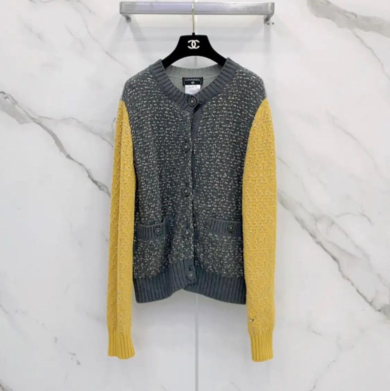 Chanel Chanel Color Block Cashmere Blend Cardigan 0089 Size S / US 4 / IT 40 - 1 Thumbnail