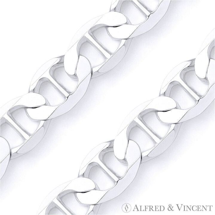 Other 12mm Mariner Chain Necklace in .925 Sterling Silver - 20" Size ONE SIZE - 2 Thumbnail