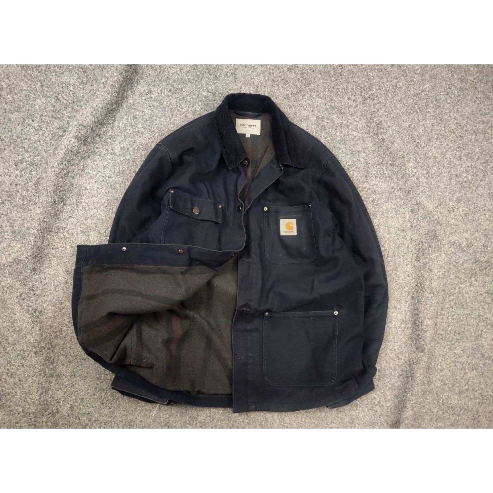 Carhartt VINTAGE Carhartt michigan coat Navy Blue Faded Canvas Linen Pocket Jacket USA Size US L / EU 52-54 / 3 - 2 Thumbnail