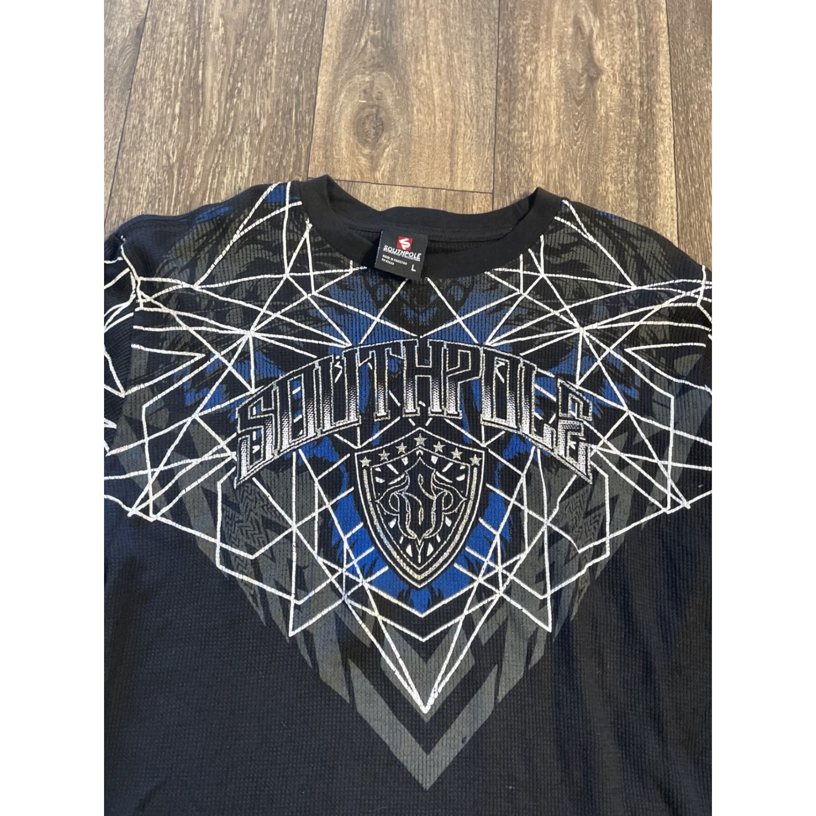 Southpole VINTAGE SouthPole T-Shirt Cyber Punk Grunge Emo Skater 2000s Thermal Long Sleeve Black L Mens Size US L / EU 52-54 / 3 - 3 Thumbnail
