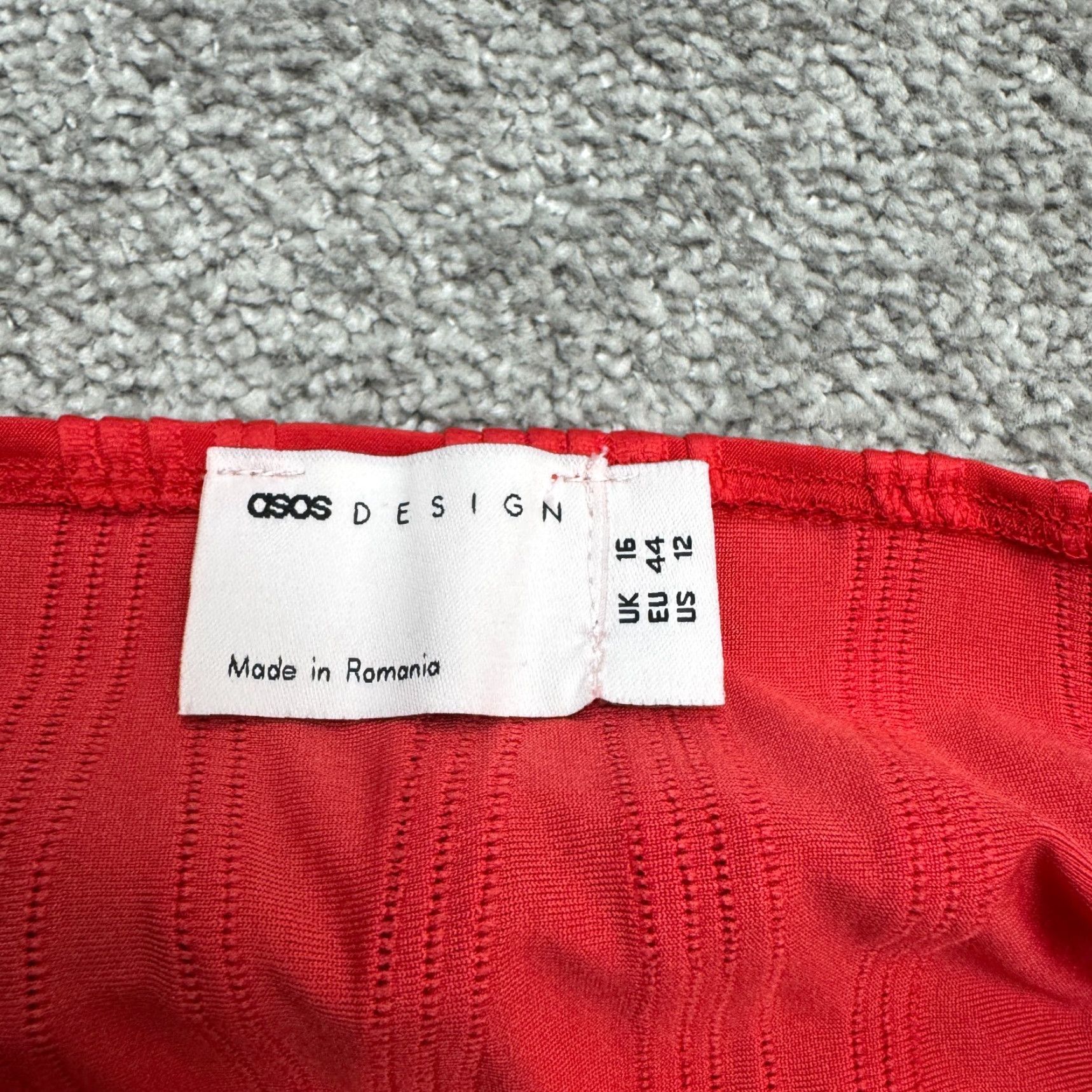 Asos ASOS Dress Women 12 Red Halter Sleeveless Backless Party Hi-Low Asymmetrical Hem Ruched Sheath Vintage No Size XL / US 12-14 / IT 48-50 - 4 Thumbnail