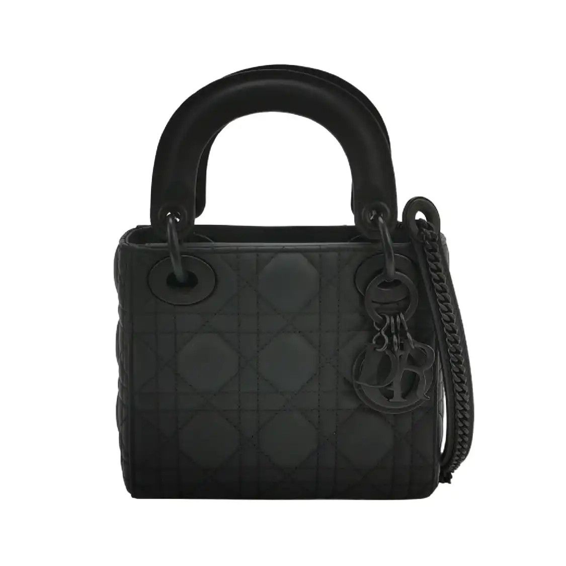 Dior DIOR Lady Dior black sheepskin rattan plaid quilted Lady bag crossbody bag black Size ONE SIZE - 1 Thumbnail