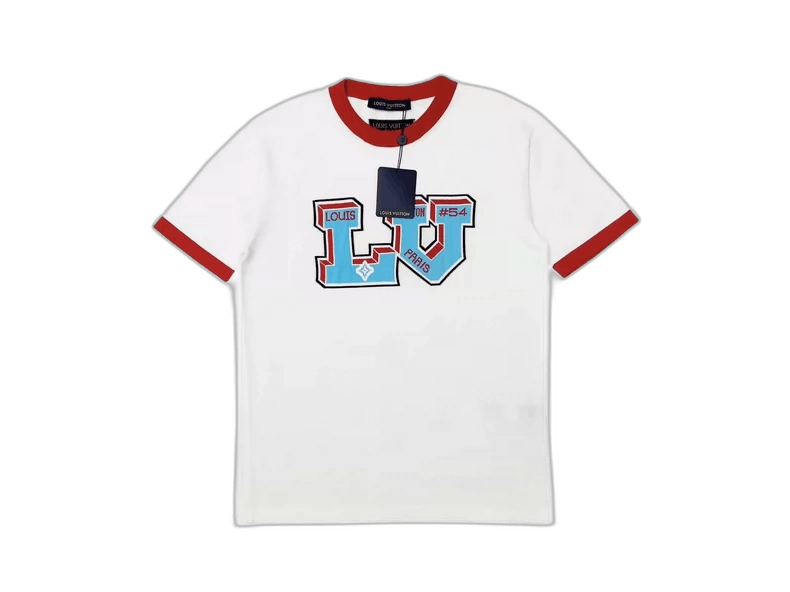 Louis Vuitton Red Trim Short Sleeve Knit Shirt