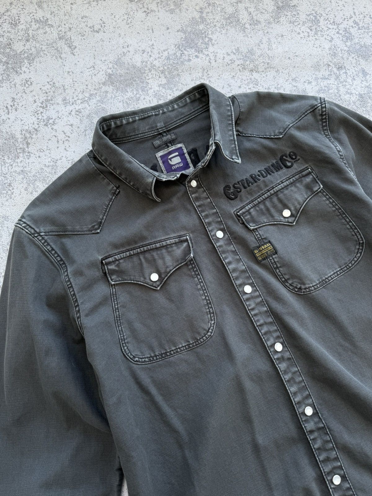 G-Star G-Star Raw Western Co Cowboy Diamond Denim Shirt Size US XXL / EU 58 / 5 - 4 Thumbnail