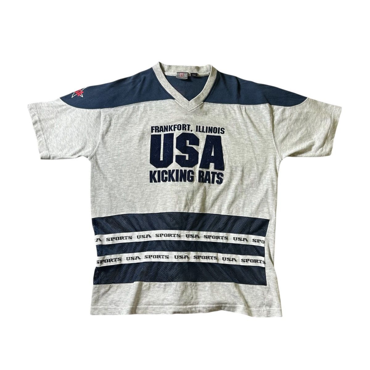 Vintage Vintage USA Sport V-Neck T-Shirt Size US L / EU 52-54 / 3 - 1 Thumbnail
