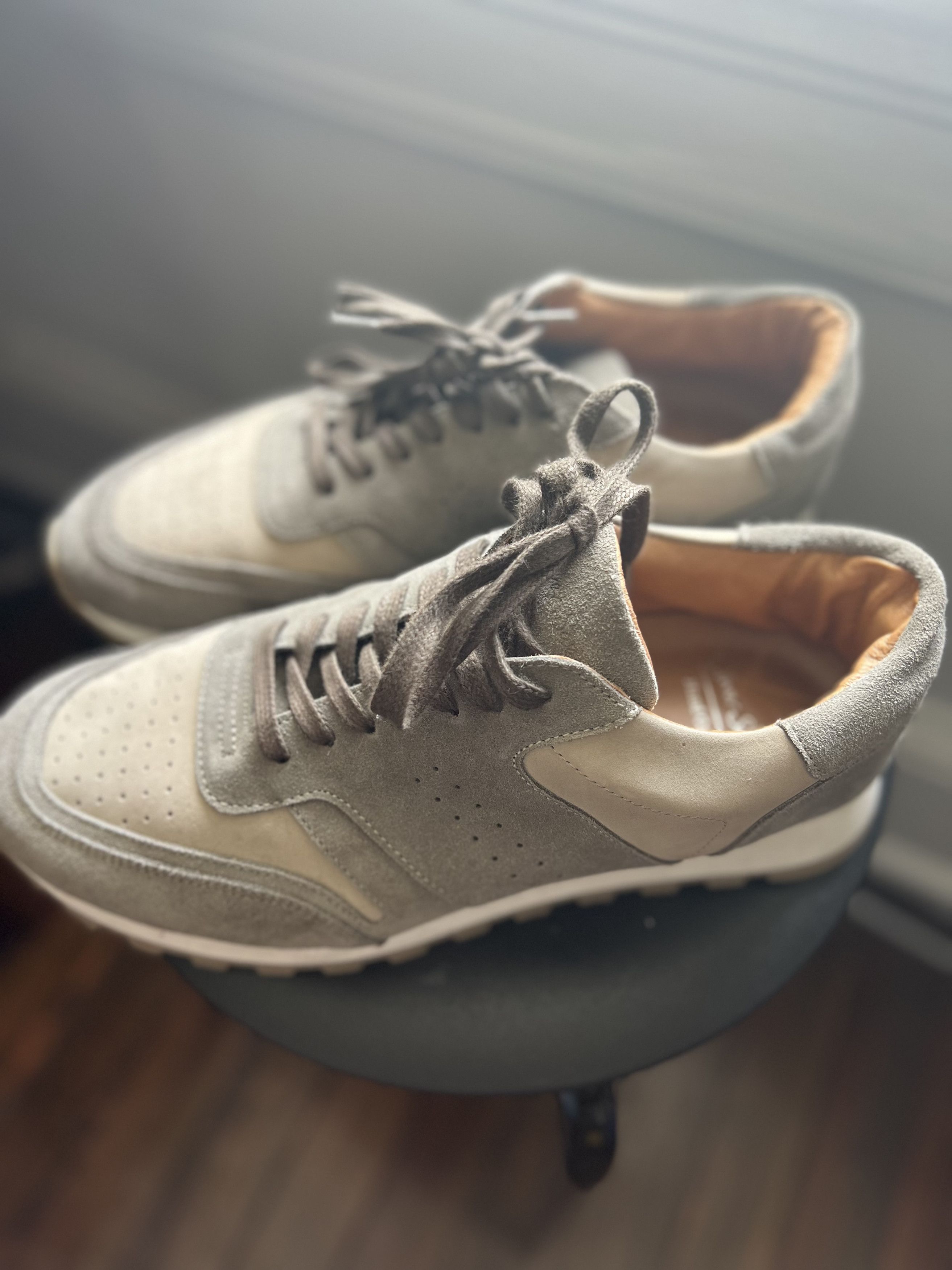 Oliver Sweeney Orjais Khaki Suede Retro Trainers Size US 9 / EU 42 - 3 Thumbnail