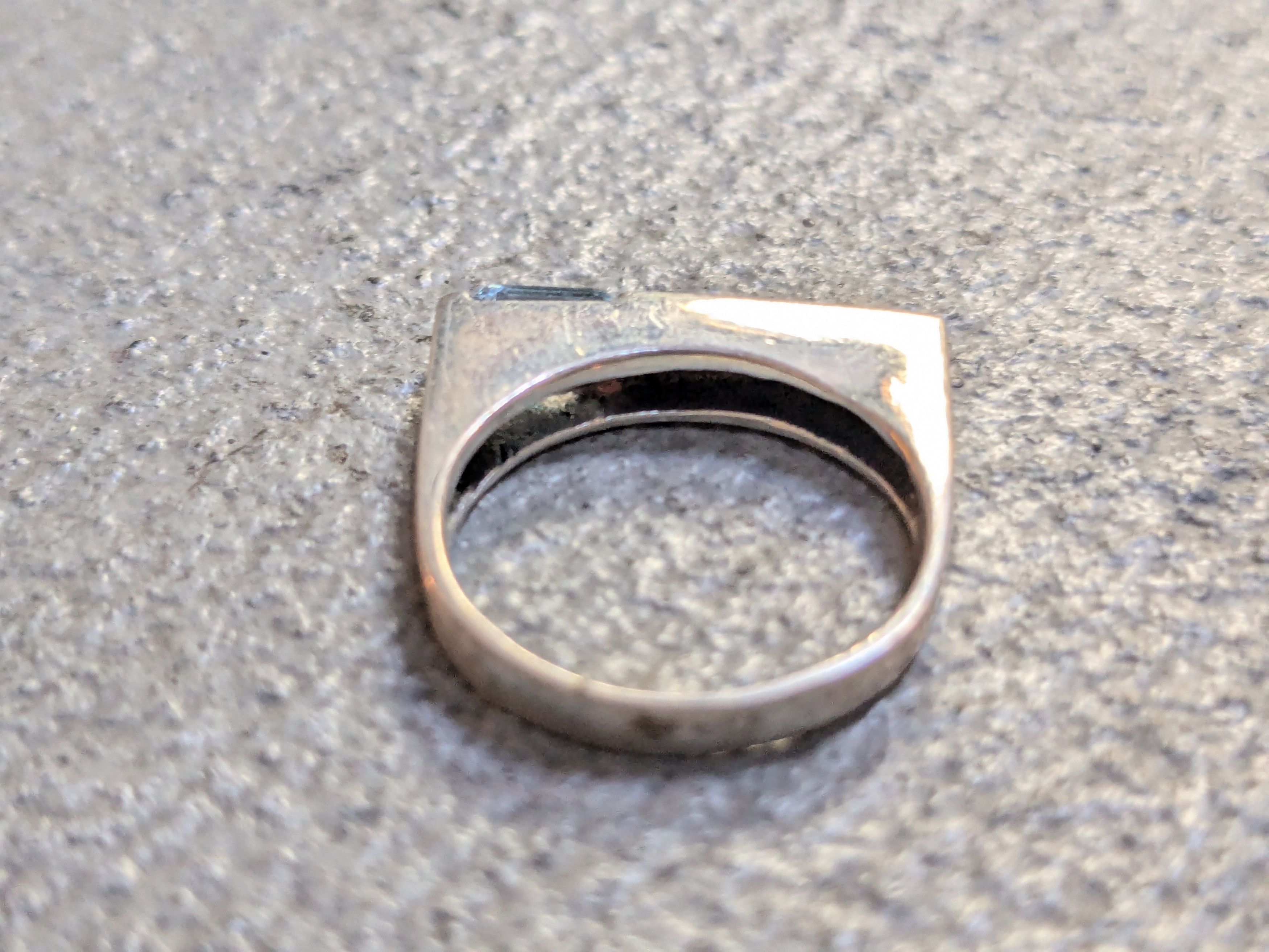 Vintage Vintage Sterling Silver Ring Blue Topaz 6 Band Modern Size ONE SIZE - 8 Thumbnail