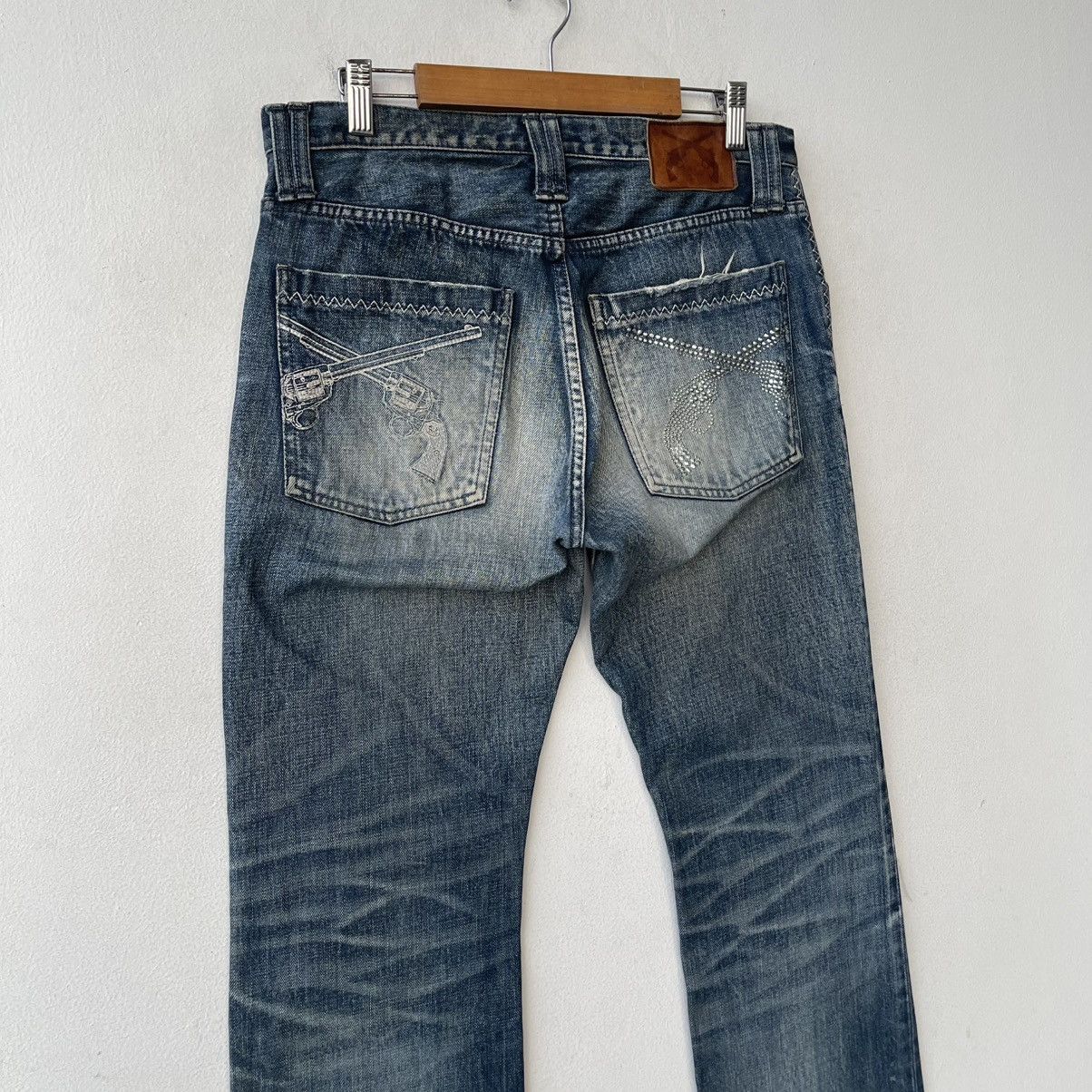 roarguns Flared Roar Guns Swarovski Crystal Pistols Thrashed Denim Size US 32 / EU 48 - 13 Thumbnail