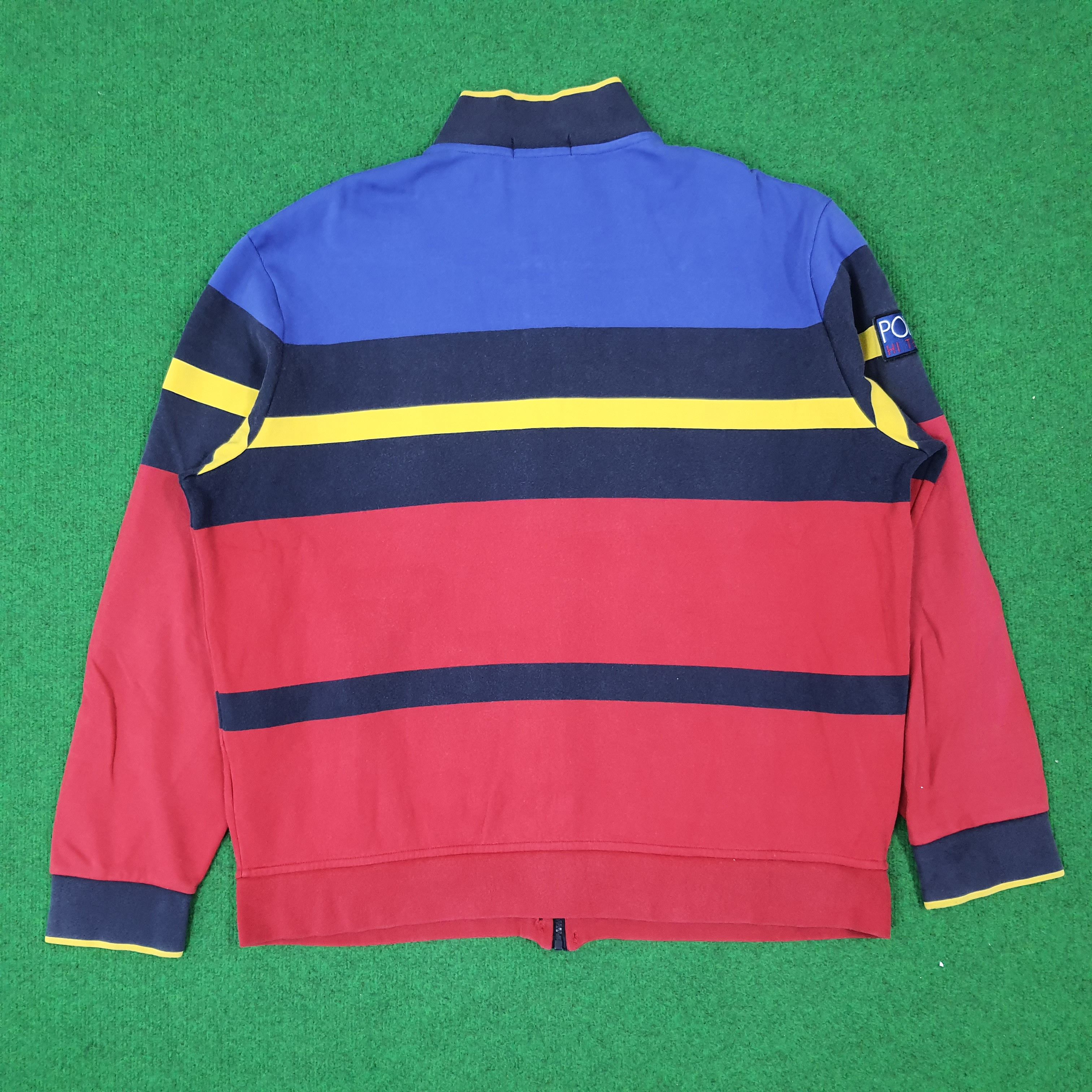 Polo Ralph Lauren Vintage Polo by Ralph Lauren Full Zip Stripe Sweater C269N3 Size US XL / EU 56 / 4 - 5 Thumbnail