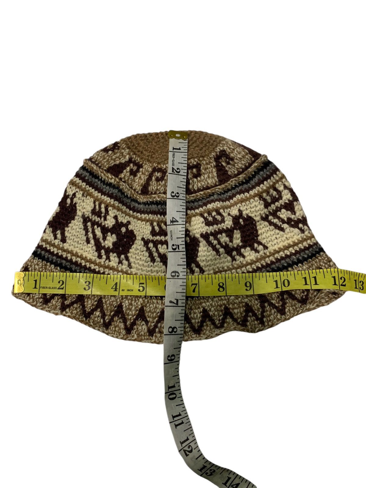 14th Addiction × Japanese Brand HIPPIES STYLE Rare Design crochet Knit Bucket Hats Size ONE SIZE - 8 Thumbnail