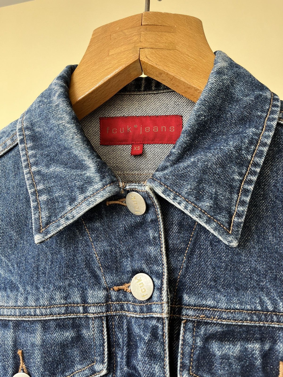 FCUK × French Connection FCUK Cropped Denim Jacket Size XS / US 0-2 / IT 36-38 - 2 Thumbnail