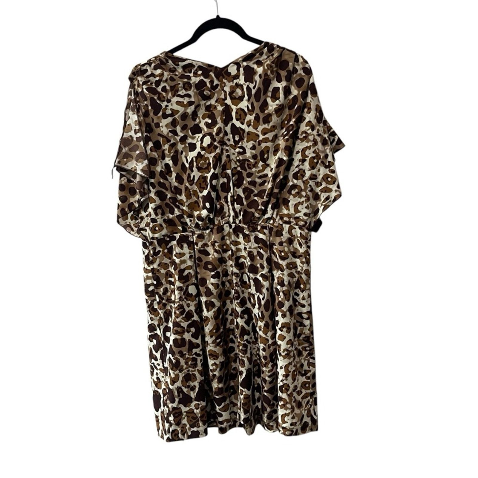 Calvin Klein Calvin Klein Leopard Print Split Sleeve Mini Brown Size 14 Size XL / US 12-14 / IT 48-50 - 3 Thumbnail