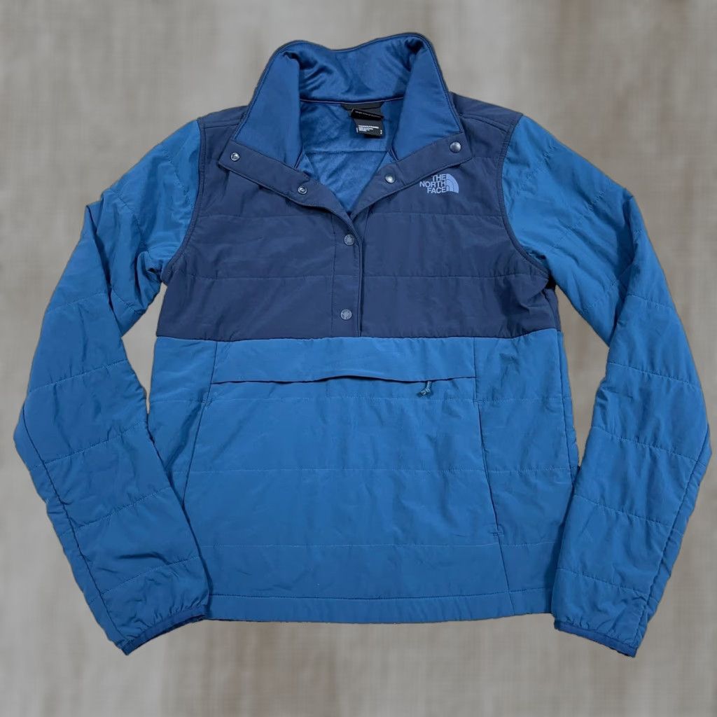 The North Face The North Face Jacket Women S Blue Pullover Anorak Snap T Lightweight Puffer Full Zip Mid-Length Long Sleeve Geometric All Seasons Regular Fit Womens Size S / US 4 / IT 40 - 1 Thumbnail