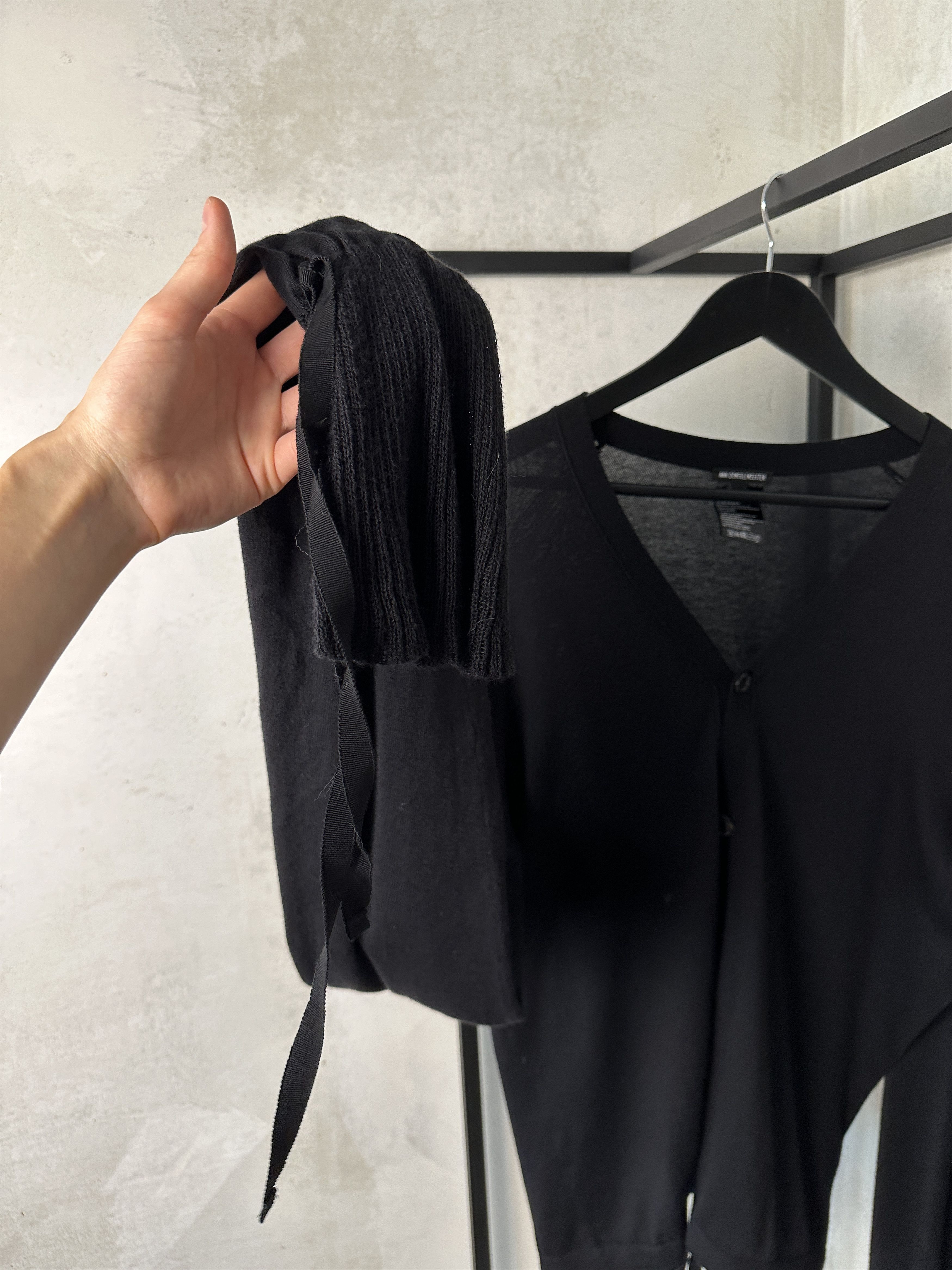 Ann Demeulemeester Black Cardigan - Tops 
