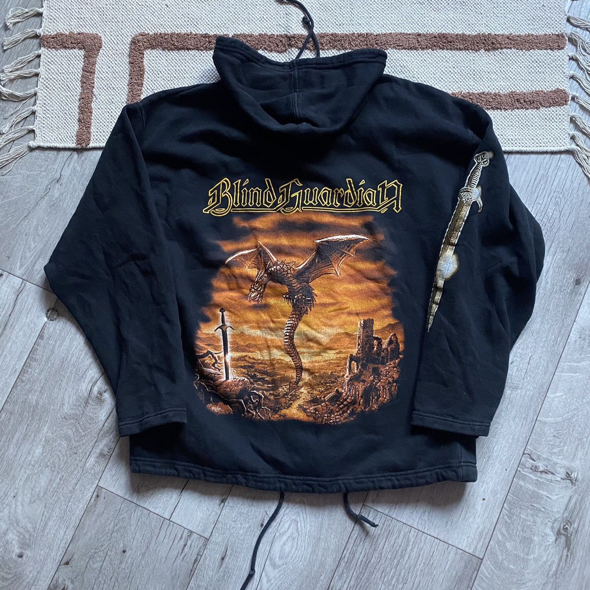 Band Tees VINTAGE BLIND GUARDIAN 90s DOUBLE SIDE PRINT ZIP HOODIE Size US XL / EU 56 / 4 - 1 Thumbnail