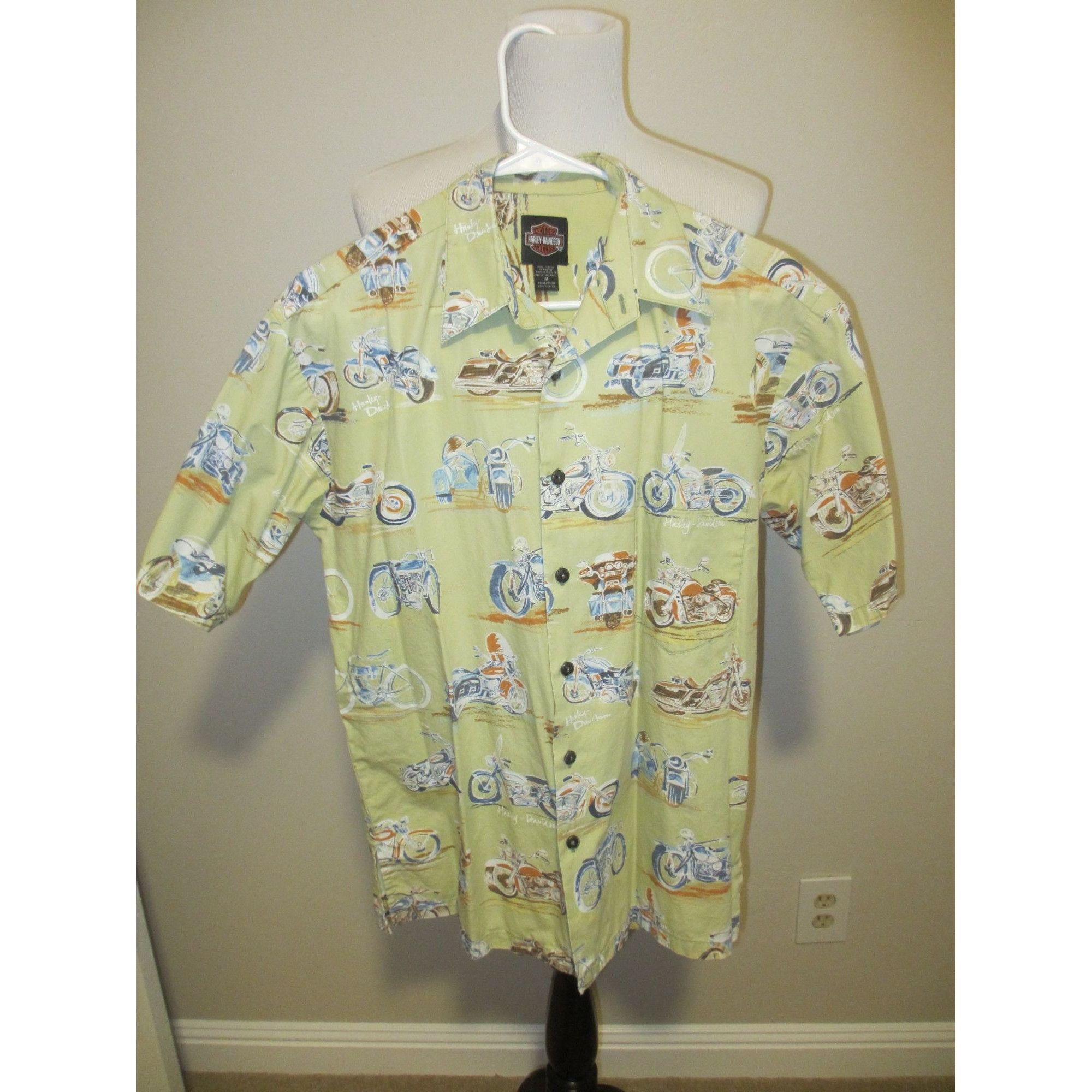 Harley Davidson Harley-Davidson Mens Button-Up Shirt With Motorcycle Print D Size US M / EU 48-50 / 2 - 1 Thumbnail