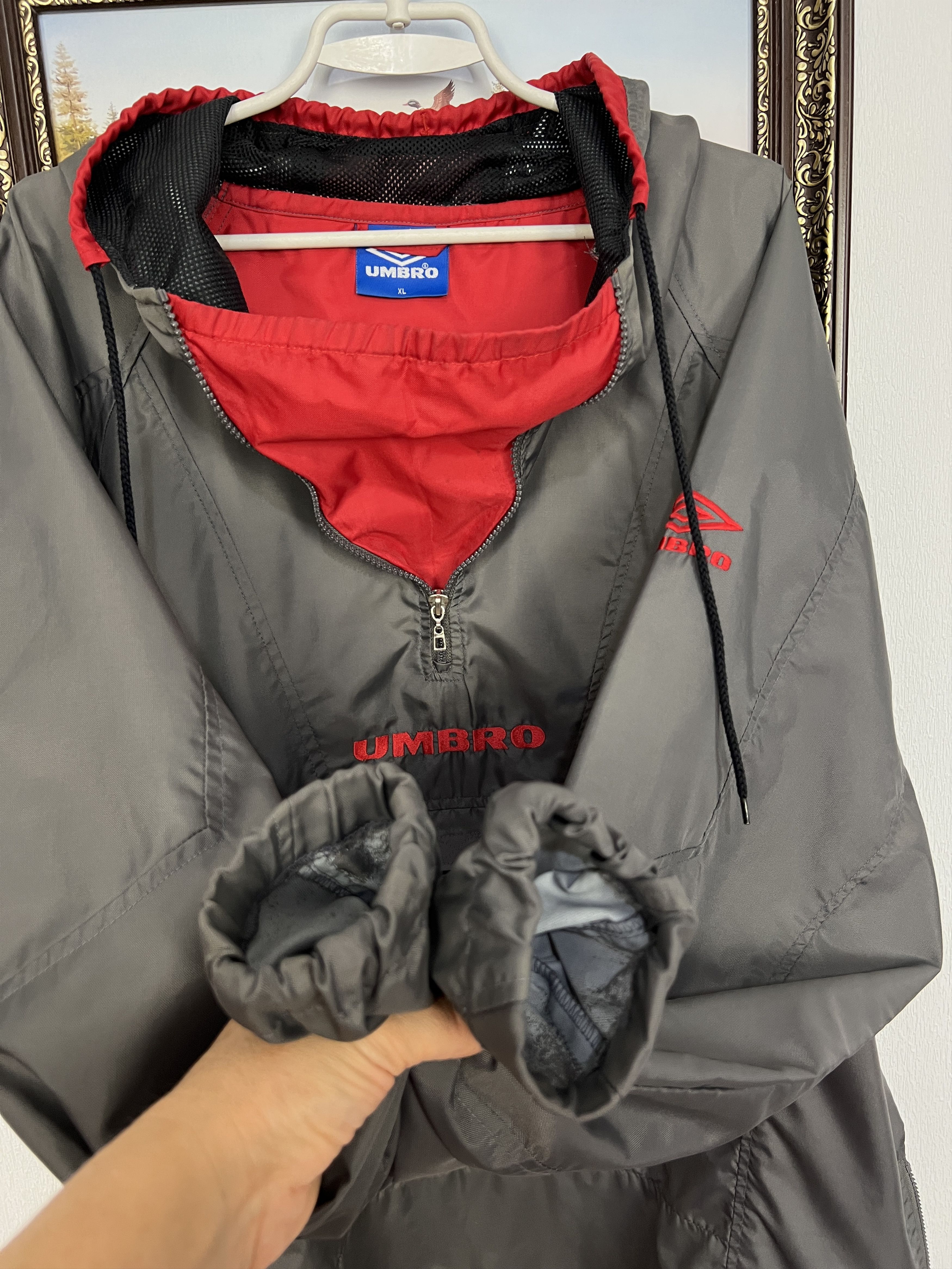 Umbro Manchester United Football Jacket Soccer Hooded Track Size US XL / EU 56 / 4 - 7 Thumbnail