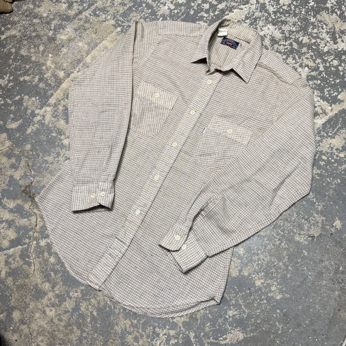 Levi's Vintage Levi’s White Tab Brown/Tan Stripe Plaid Button Up Size US M / EU 48-50 / 2 - 2 Thumbnail