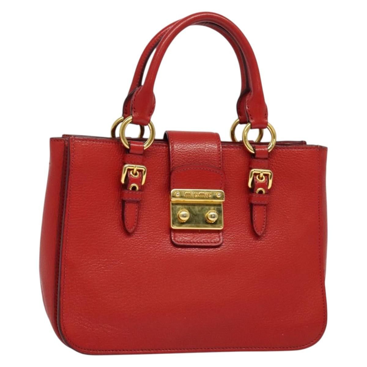 Miu Miu Miu Miu Madras Convertible Lock Tote Leather Size ONE SIZE - 1 Thumbnail