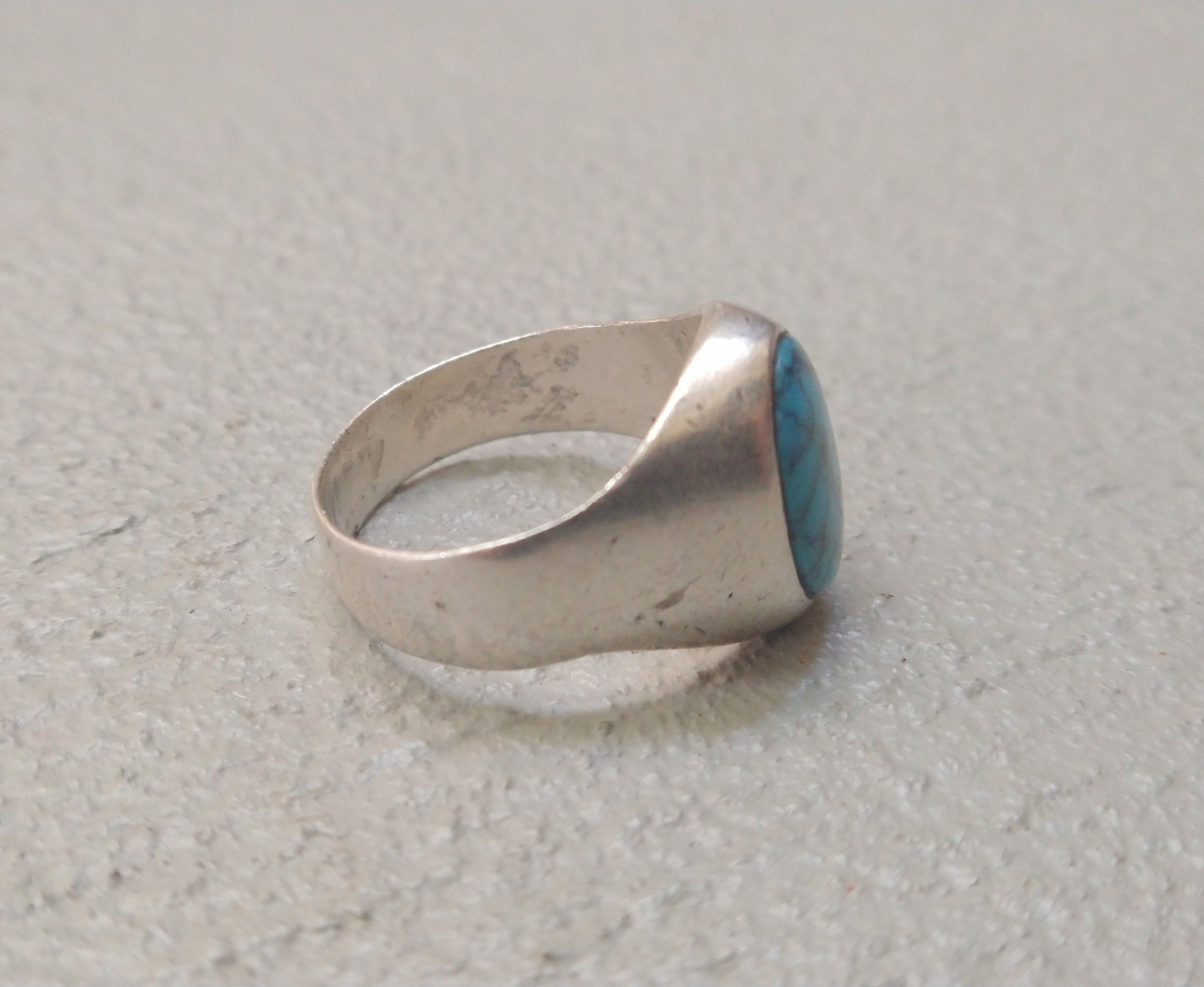 Other Vintage Sterling Silver Ring 12.25 Faux Turquoise Howlite Size ONE SIZE - 6 Thumbnail