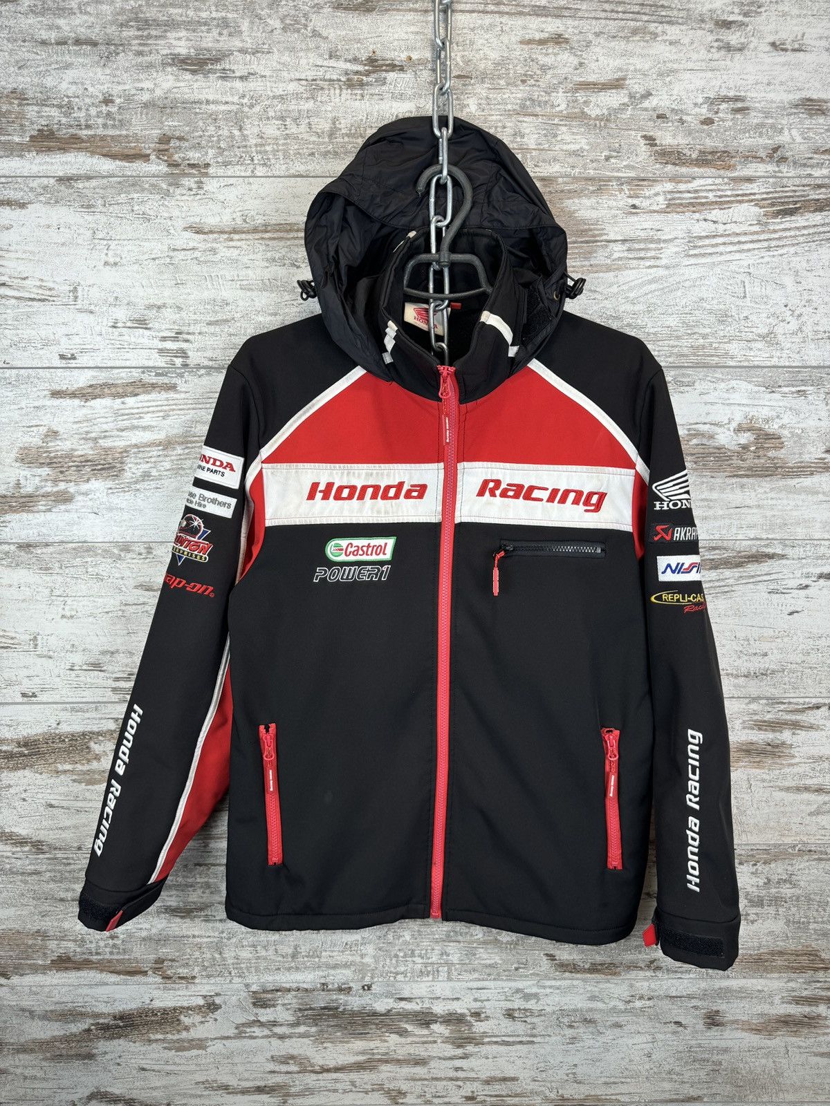 HONDA RACING ジャケット Embroidered】Honda Racing Jacket MUGEN Mobil1 Logo Red L