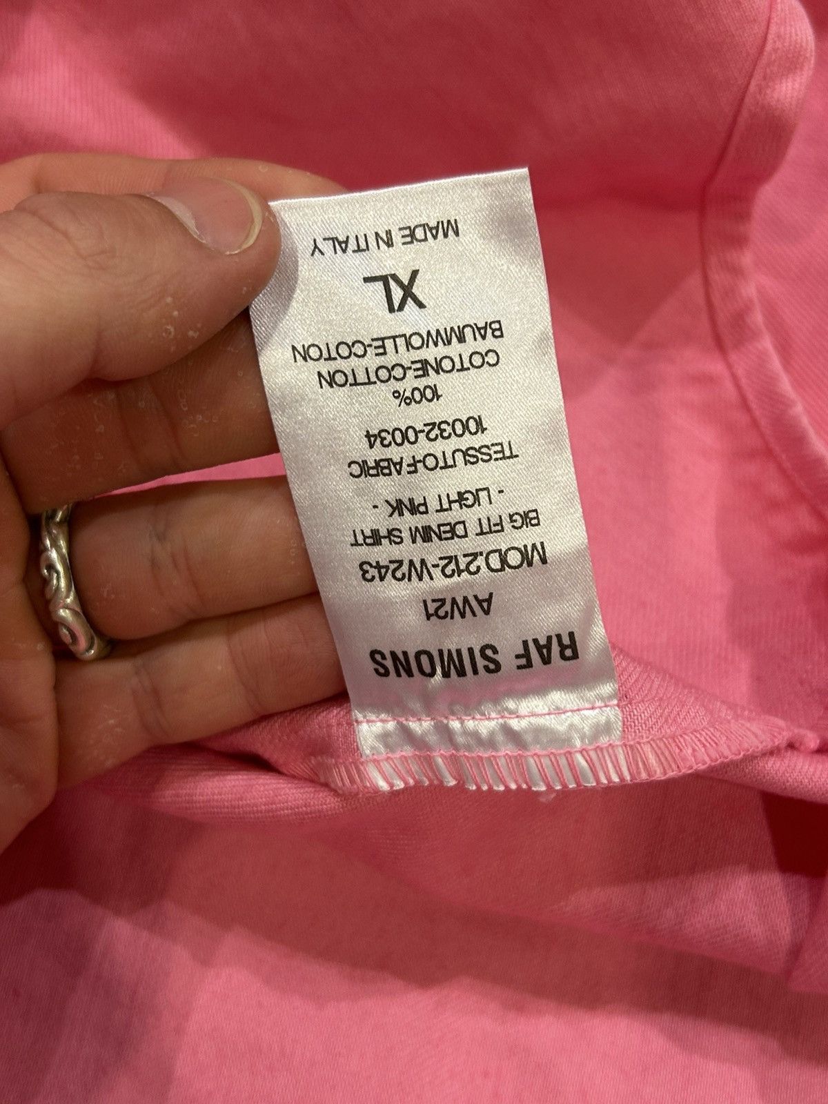 Raf Simons Raf Simons Oversized Pink Denim Overshirt Size US XL / EU 56 / 4 - 6 Thumbnail