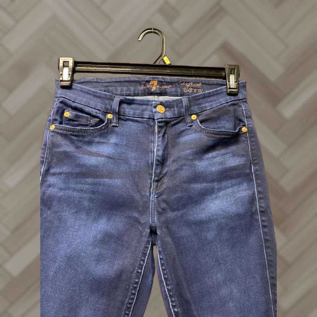 7 For All Mankind Seven for All Mankind Jeans Women’s 29x26 Blue Slim Low Rise Full Length Pockets Knit Cotton Blend Regular Size Type: Jeans Women Size 29" - 1 Thumbnail