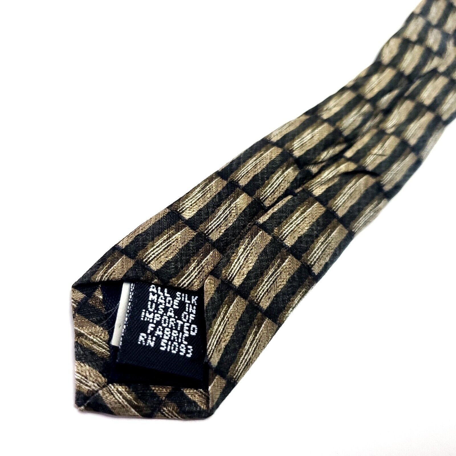 Haggar Haggar Collections Beige Silk Tie Woven Long Geometric Size ONE SIZE - 5 Thumbnail