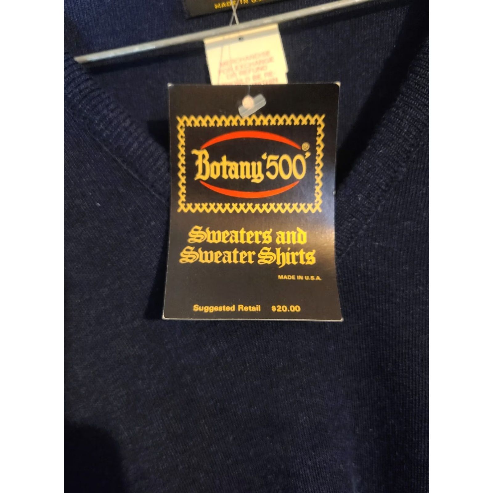 Vintage VINTAGE Botany 500 Mens Sweater NWT Navy Pullover Crew Neck Long Sleeve 90s All Seasons Knit Acrylic Ragged Size US L / EU 52-54 / 3 - 2 Thumbnail