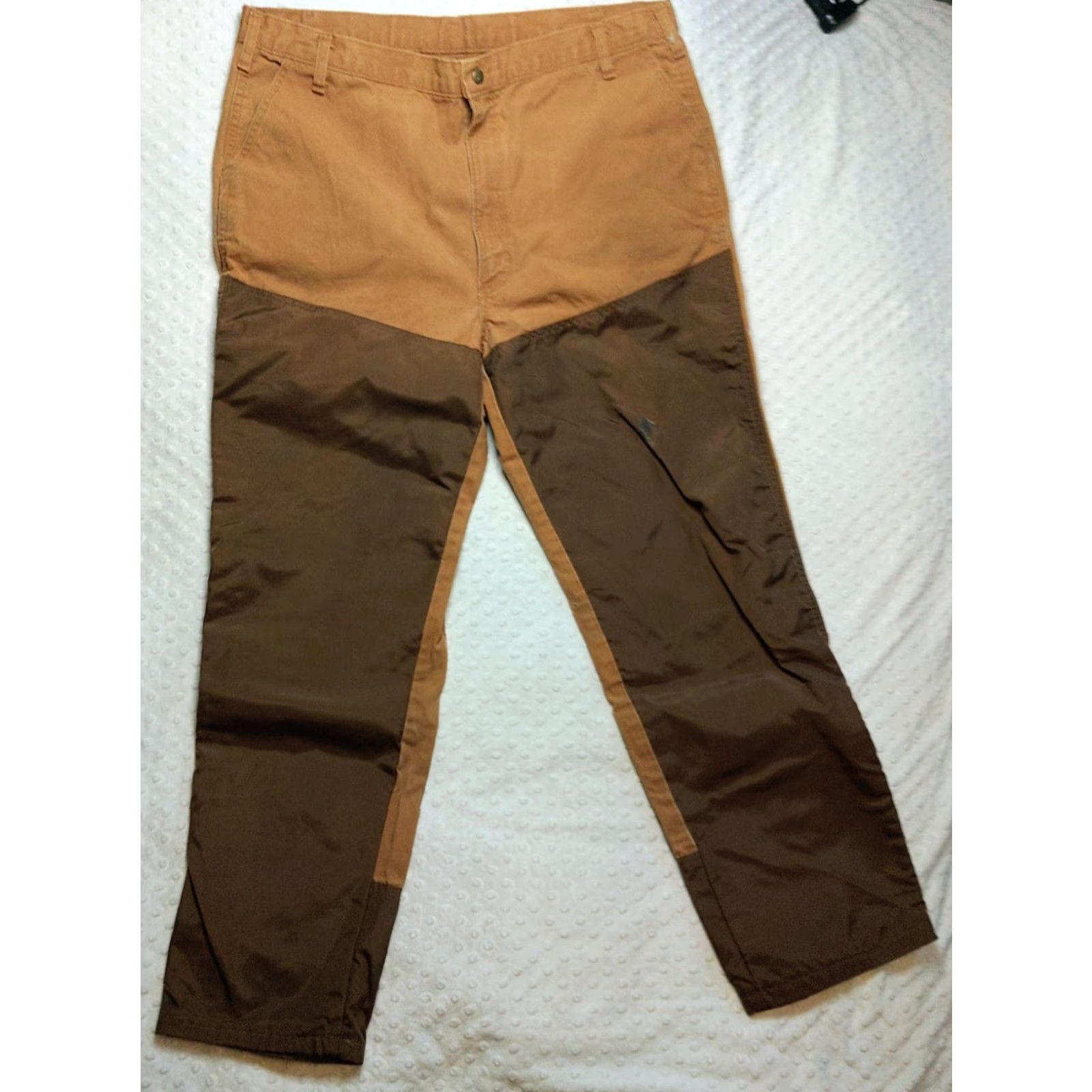 Vintage Duxbak Pants Mens 42 x 31 Brown Relaxed Straight Hunting Field Canvas Rugged 80s Size US 42 / EU 58 - 2 Thumbnail