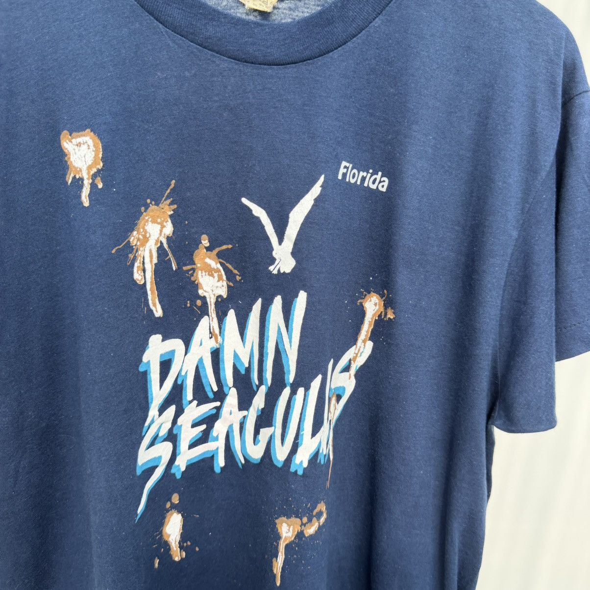 Vintage Vintage 80s Damn Seagulls Florida Single Stitch T Size US M / EU 48-50 / 2 - 2 Thumbnail