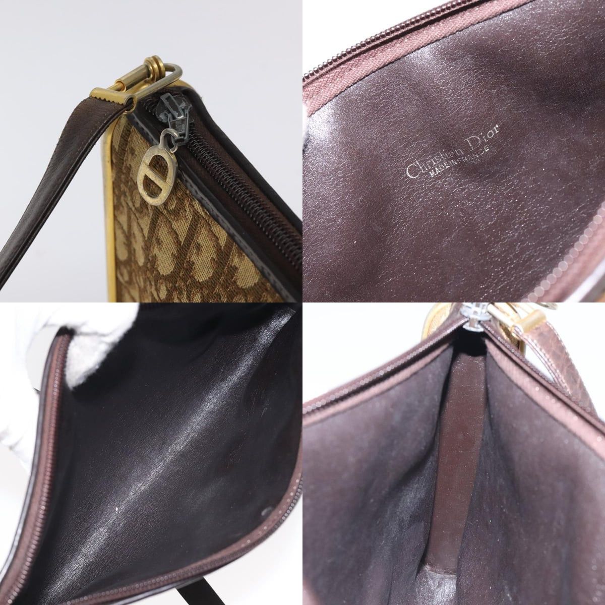 Dior DIOR Trotter Canvas Shoulder Bag Brown Gold Size ONE SIZE - 11 Thumbnail