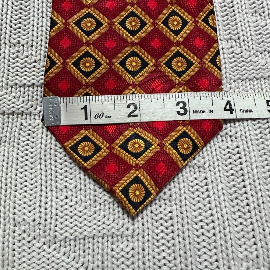 Vintage Vintage Bruno Piattelli red geometric print Italian silk tie Size ONE SIZE - 5 Thumbnail