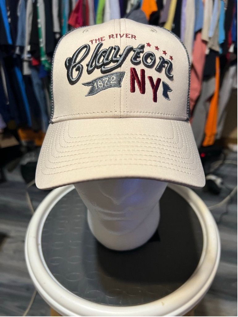 The Game Men's The Game Clayton NY Trucker Hat Beige Charcoal Size ONE SIZE - 1 Thumbnail