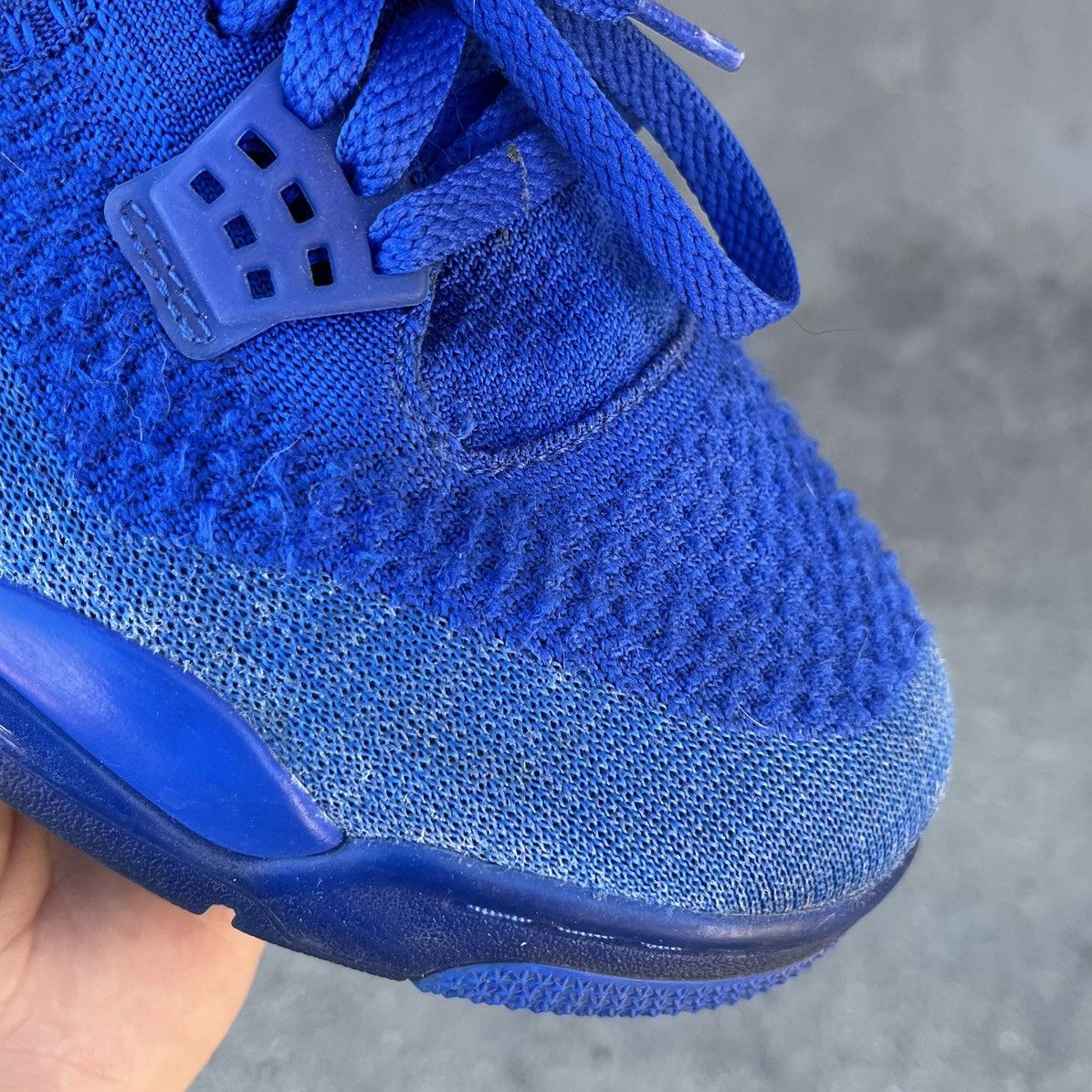 Jordan Brand × Nike 2019 Air Jordan 4 Retro Flyknit Royal Blue Sz 9.5 Size US 9.5 / EU 42-43 - 4 Thumbnail