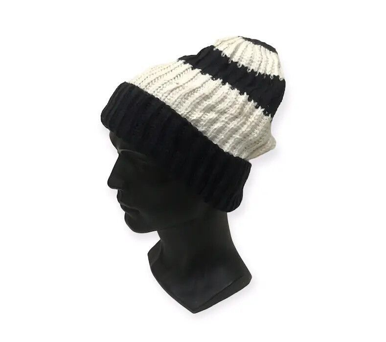 image of Uniqlo Stripe Jail Beanie Hat, Men's