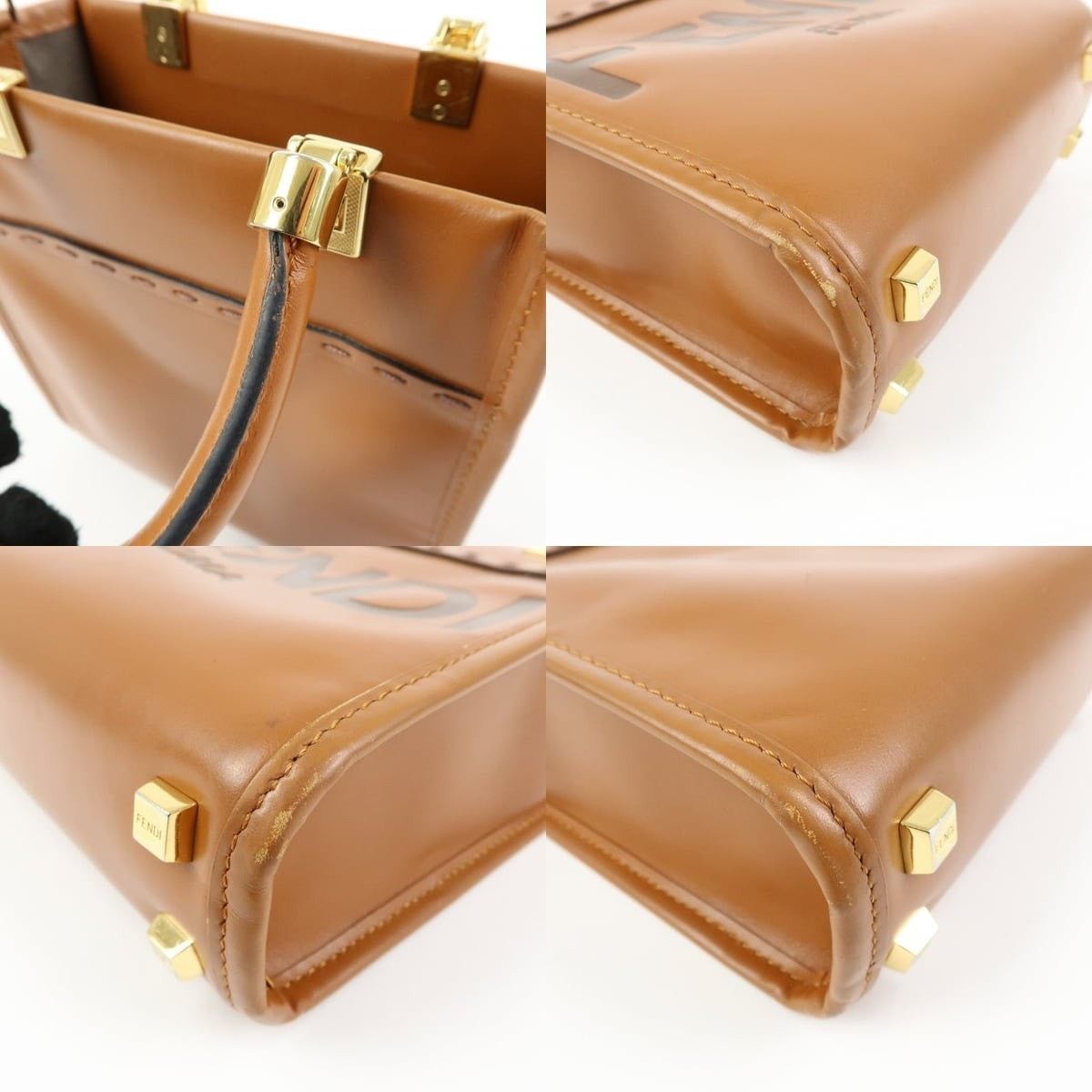Fendi Fendi Sunshine Shopper Small Calfskin Top Handle Bag Brown Size ONE SIZE - 5 Thumbnail