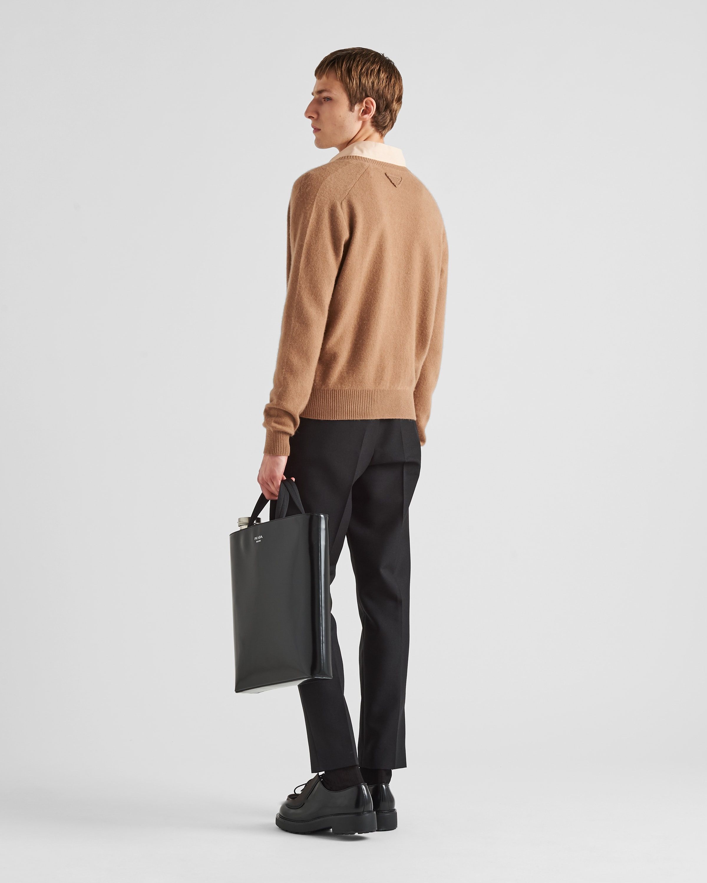 Prada o1bcso1str1025 Cashmere Cardigan With Collar in Camel Size US L / EU 52-54 / 3 - 5 Thumbnail